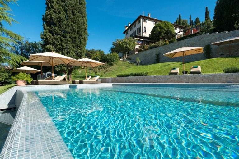 Veneto Venetien Hotel Villa Cipriani Asolo Garten Panorama Swimmingpool