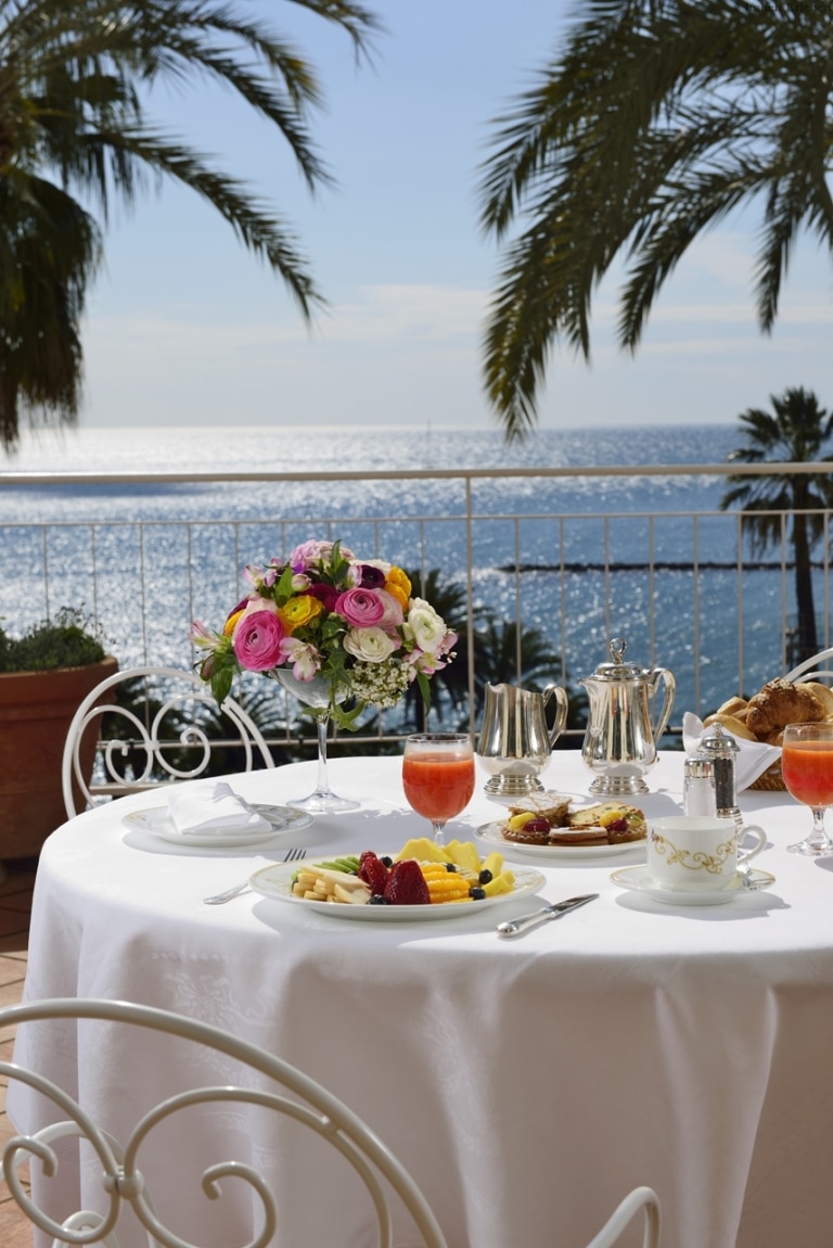 Ligurien Sanremo Hotel Royal Meer Riviera Blick Panorama Frühstück Terrasse