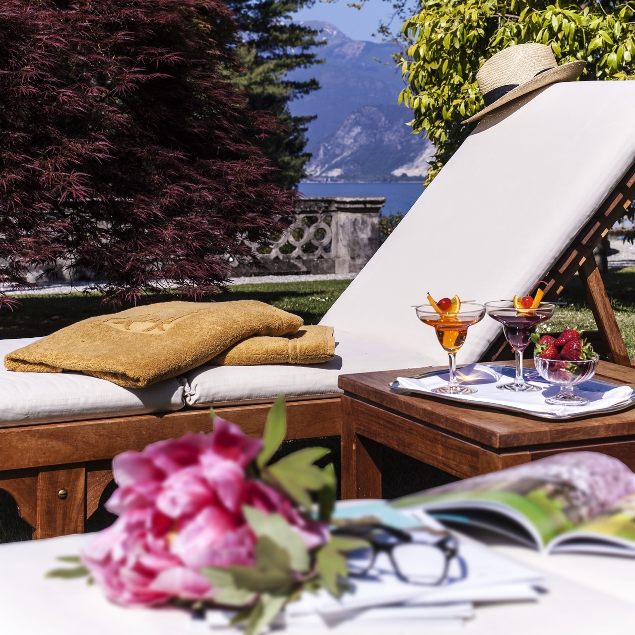 Piemont Grand Hotel Majestic Verbania Lago Magiore See Garten Seeblick Liege Genuss