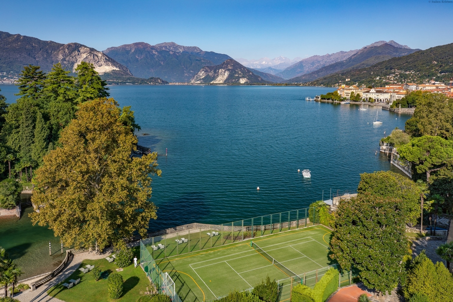 Piemont Grand Hotel Majestic Verbania Lago Magiore See Garten Seeblick Tennis