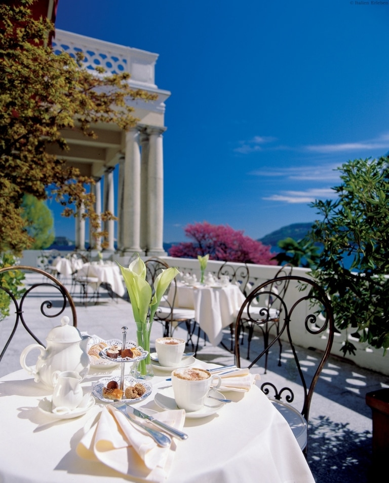 Piemont Grand Hotel Majestic Verbania Lago Magiore See Garten Seeblick Terrasse Kaffee