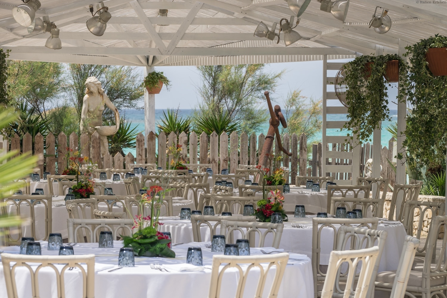 Apulien Le Dune Suite Hotel Porto Cesareo am Meer Sandstrand Pool Roof Top modern Garten Restaurant