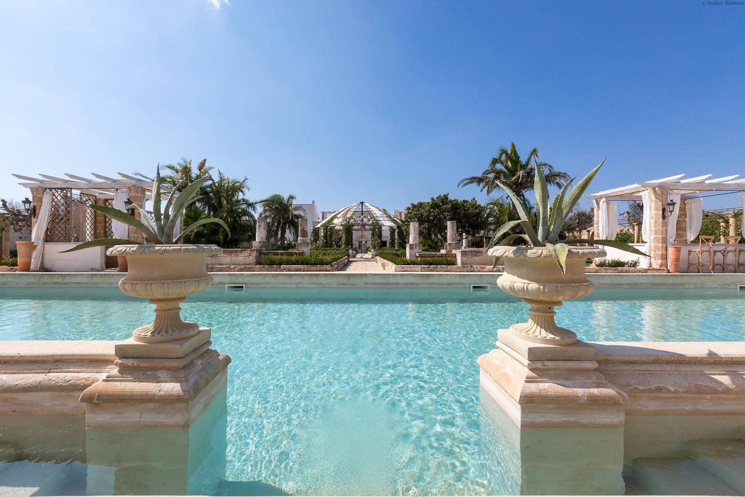 Apulien Tenuta Mose Charming House Relais Sannicola Landhaus besonders Garten Pool Privatpool Terrasse Stil Charme