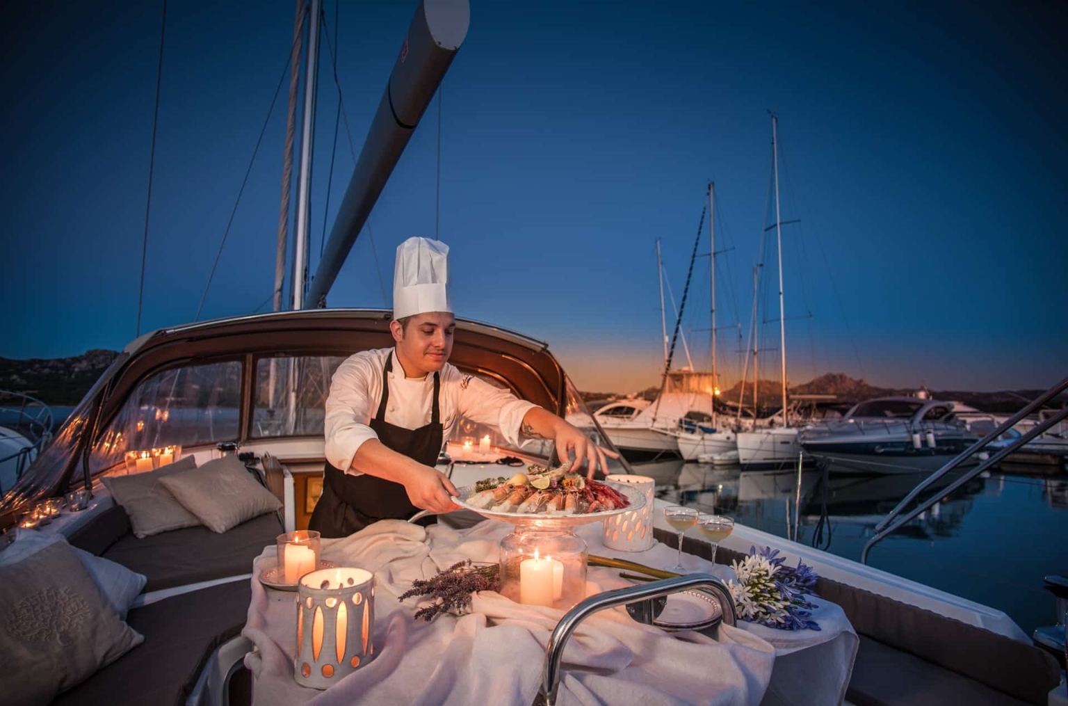 Sardinien Villa del Golfo Lifestyle Resort Cannigione Hotel Bucht Nord Meer Meerblick Panorama Restaurant Yacht