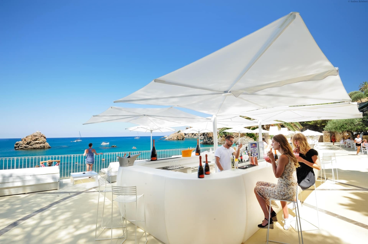 Sizilien Hotel Le Calette Cefalu Meer Resort Anlage Park Garten Bucht Meerzugang Meerblick Terrasse Bar