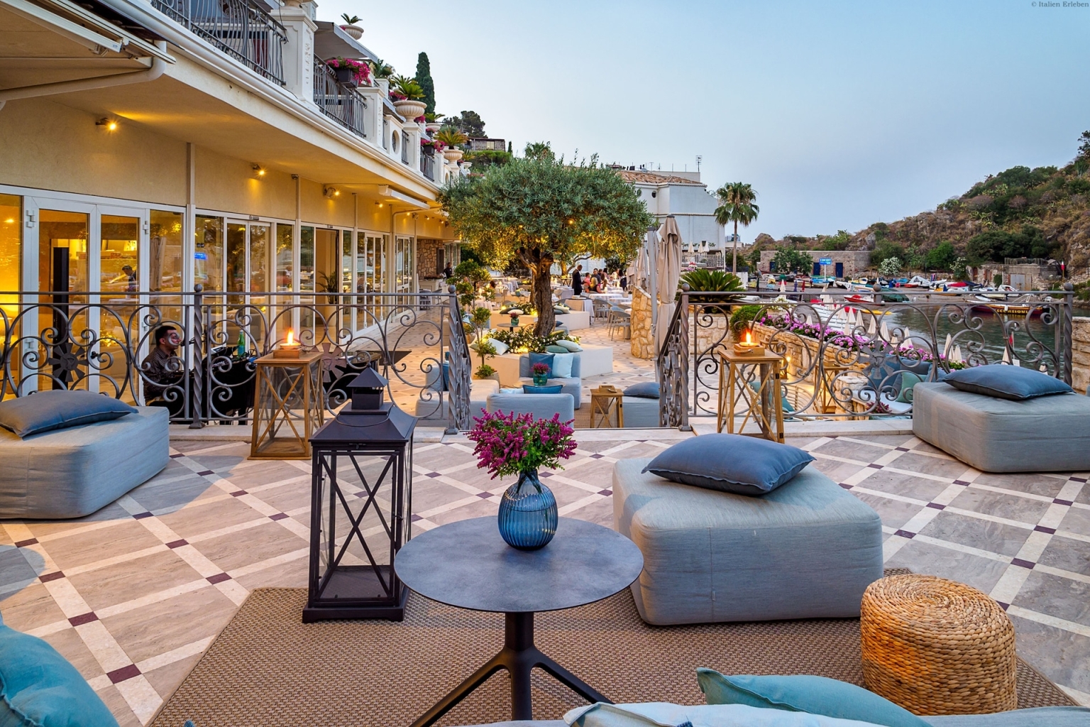 Sizilien Hotel Mazzaro Sea Palace Taormina Mare Bucht Meer Strand Ost Insel Pool Terrasse Bar