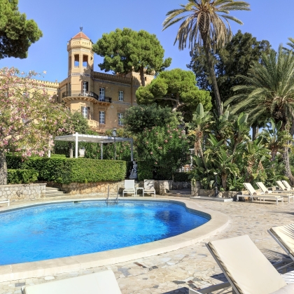 Sizilien Hotel Villa Igiea Palermo Meer Stadt Swimming Pool Garten Park