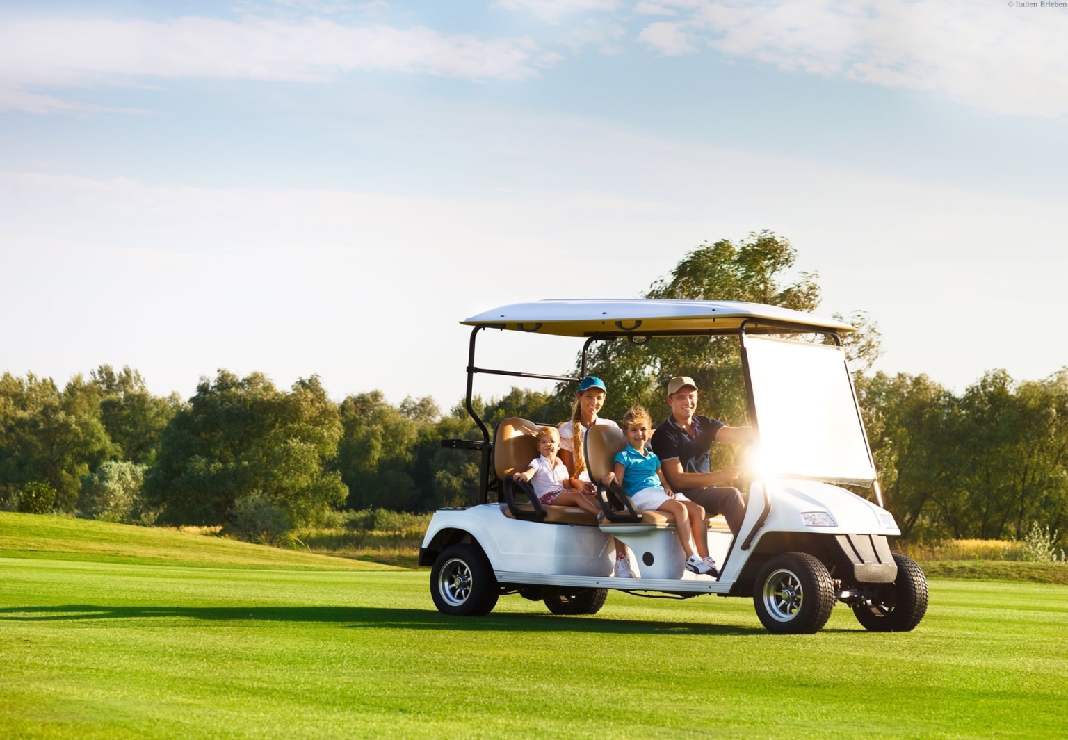 Golf Golfreisen Italien Impressionen Familie Golfcart