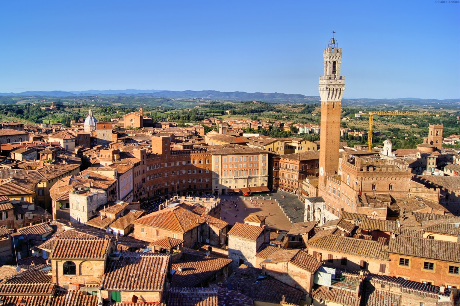 Italien Unesco Weltkulturerbe Toskana Siena Stadt Panorama Piazza Platz